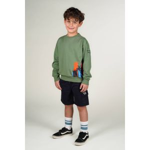 Moodstreet - Sweater - Army - Katoen