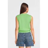Like Flo Young - Diana - Mouwloze Top - Groen - Gebreid - Acryl