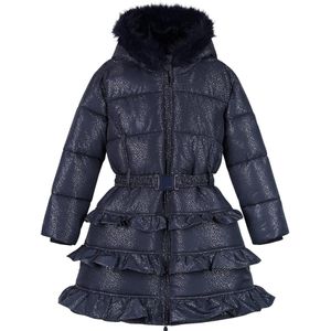 Le Chic - BLIGHT C507-5211 - Lange Winterjas - Diepblauw - Met Gouden Glitters