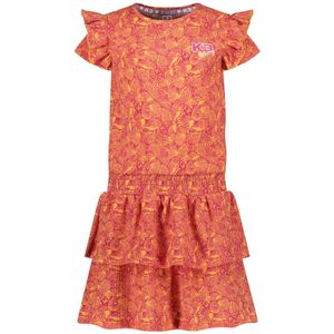 B.Nosy - K3 - Jurk - Oranje/Paars AOP - Zomercollectie