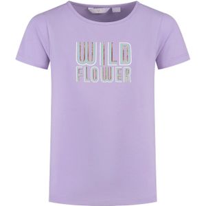 MAYCE zomer t-shirt meisjes - lila - artwork