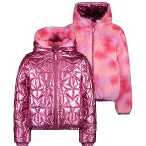 B.Nosy - Jessie - Jas - Roze - Omkeerbaar met Sterrenpatroon en Fake Fur