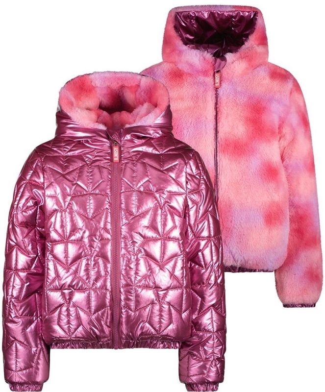 B.Nosy - Jessie - Jas - Roze - Omkeerbaar met Sterrenpatroon en Fake Fur