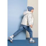 NONO - Button Hooded Short Winter Jacket - Beige - Winterjas