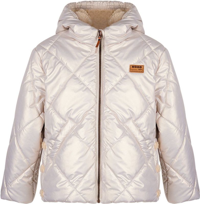 NONO - Button Hooded Short Winter Jacket - Beige - Winterjas