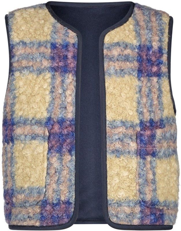 B.Nosy - Gina - Gilet - Blauw - Mouwloos - Ruitprint