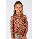 B.Nosy - Toscha Top - Bruin - Meisjes T-shirt - Panterprint - Gemaakt van Gerecycled Polyester
