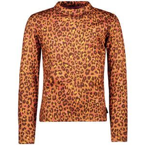B.Nosy - Toscha Top - Bruin - Meisjes T-shirt - Panterprint - Gemaakt van Gerecycled Polyester
