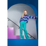 B.Nosy - Poppy - Casual Broek - Turquoise - Straight Pasvorm