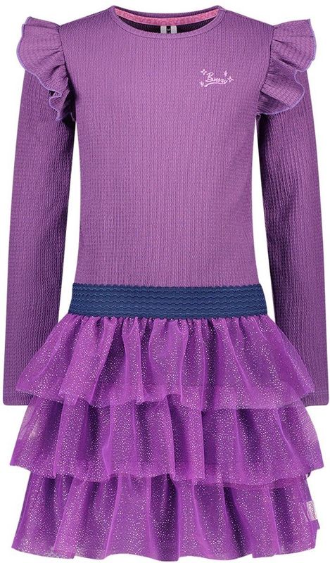 B.Nosy - Dora - Jurk - Paars - Drie Lagen Mesh met Glitter