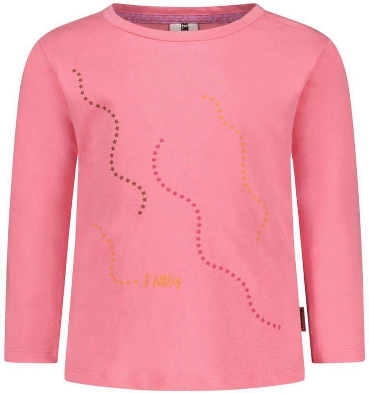 B.Nosy - Longsleeve - Stretchkatoen - Met Ronde Hals - Drukknoopsluiting