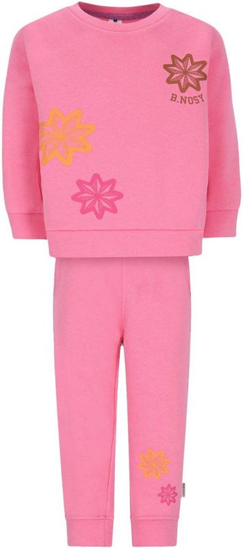 B.Nosy - Jongensset - Katoenen Shirt en Joggingbroek - Vrolijk Bloemendessin