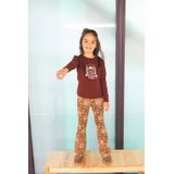 TYGO & Vito - Pippa - Flared Broek - Bruin en Oudroze