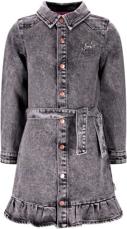 B.Nosy - Dilan Denim Jurk - Grijs - Meisjes Jurk