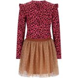 B.Nosy - Jurk - Met Ronde Hals - Elastische Tailleband - Ruches en Tule