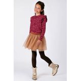 B.Nosy - Jurk - Met Ronde Hals - Elastische Tailleband - Ruches en Tule