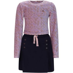 NONO - Jurk - Donkerblauw en Paars - Cocktailjurken