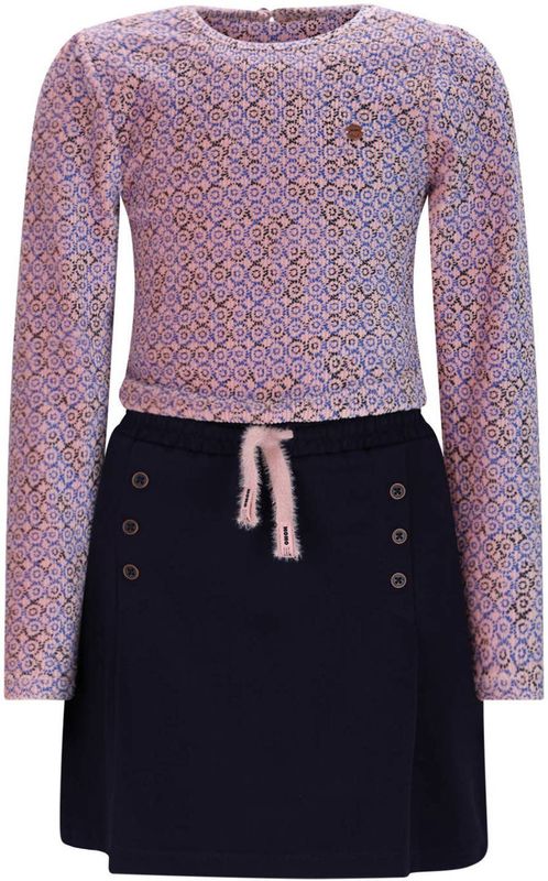 NONO - Jurk - Donkerblauw en Paars - Cocktailjurken