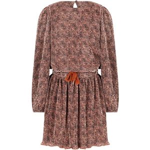 NONO - Miron AOP Leopard - Jurk - Plissee - Meisjes - Lange Mouwen