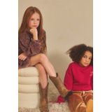 NONO - Miron AOP Leopard - Jurk - Plissee - Meisjes - Lange Mouwen