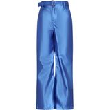 NoNo - Simona - Nep Leren Wide Leg Broek - Blauw - Wintercollectie