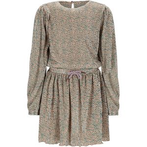 NONO - Miron - Midi Jurk - Lichtbruin - Lange Mouwen - Ronde Hals