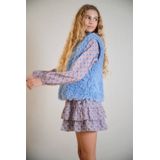 NoBell - Teddy Gilet - Blauw - Mouwloos - V-hals