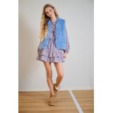 NoBell - Teddy Gilet - Blauw - Mouwloos - V-hals