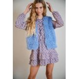 NoBell - Teddy Gilet - Blauw - Mouwloos - V-hals