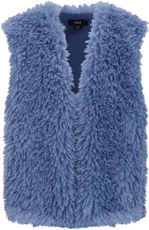 NoBell - Teddy Gilet - Blauw - Mouwloos - V-hals