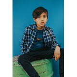 TYGO & vito - Overhemd - Blauw en Zwart - Ruitprint - Lange Mouwen