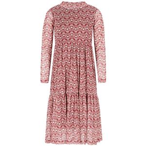 Like Flo - Mae Flo - Midi Jurk - Rood - AOP Mesh