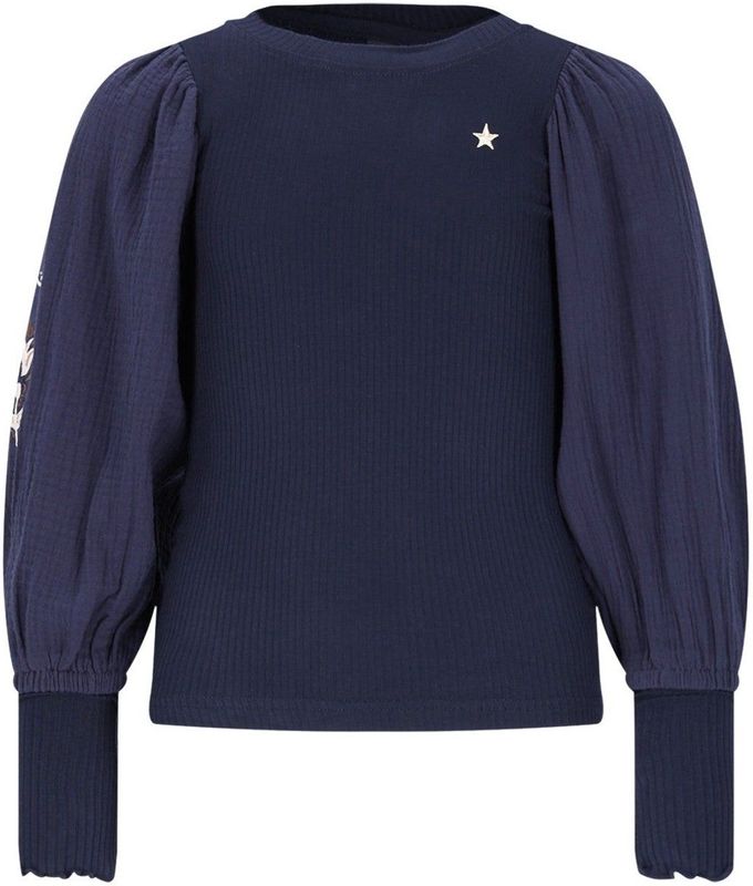 Like Flo - Eloise - Top - Navy - Met Ballonmouwen