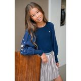 Like Flo - Eloise - Top - Navy - Met Ballonmouwen