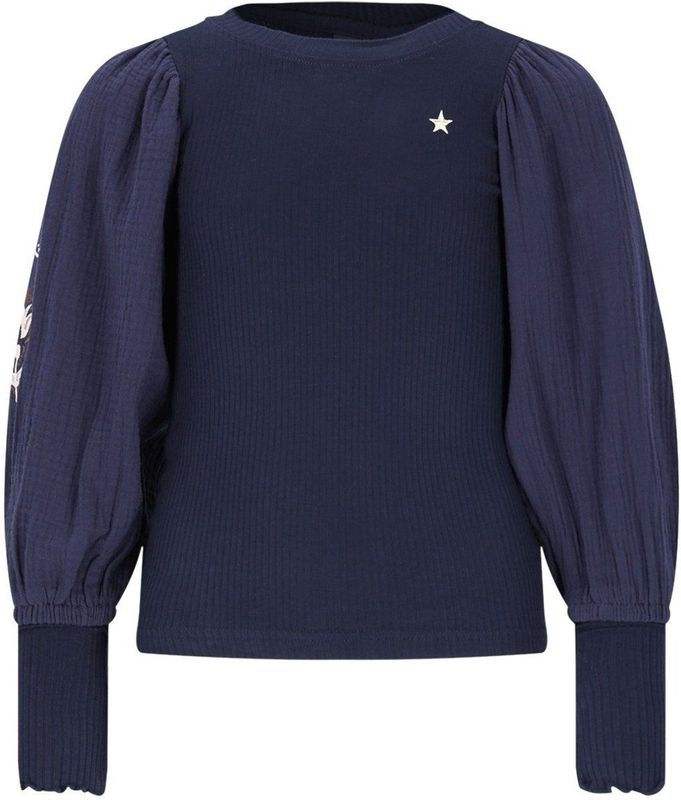 Like Flo - Eloise - Top - Navy - Met Ballonmouwen