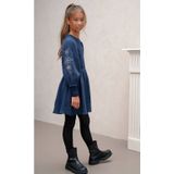 Like Flo - Maya - Woven Jurk - Navy - Met Pofmouwen