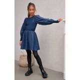 Like Flo - Maya - Woven Jurk - Navy - Met Pofmouwen