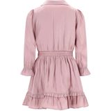 Le Chic - SWANTA - Midi Jurk - Roze - Lange Trompetmouwen - Peter Pan-kraag
