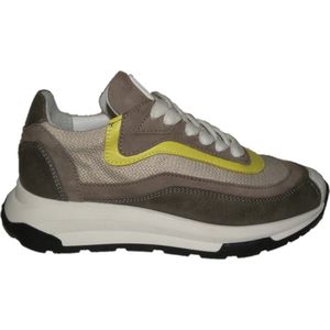 Jochie & Freaks - Otis - Lage Sneakers - Grijs - Leer/Nubuckleer