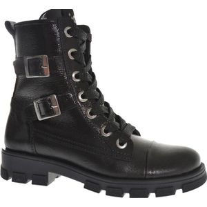 Jochie & Freaks Bindy Veterboots - Laarzen Met Veters - Meisjes - Zwart - Maat 30