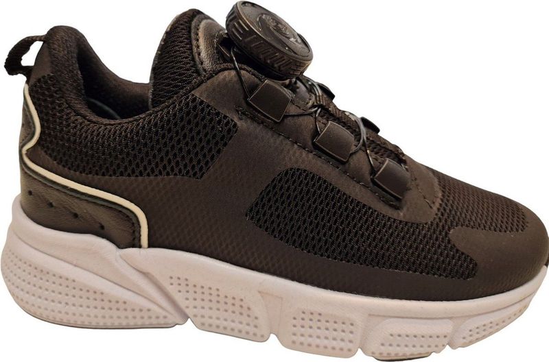 Jochie - Cal - Sneakers - Zwart - Mesh Materiaal, Leer Voering, Uitneembaar Voetbed