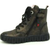 Jochie & Freaks - Delia - Veterboots - Zwart - Leer, Rits, Rubber Zool, Schachthoogte 9 cm