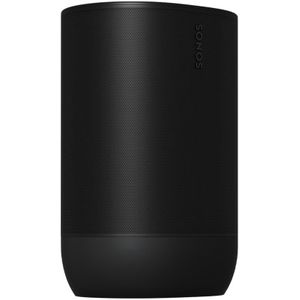 Sonos Move 2 | Tragbarer WLAN Speaker mit WLAN, Bluetooth, kompatibel mit Amazon Alexa, mindestens 24 Stunden Akkulaufzeit und kabelloser Ladestation - Schwarz