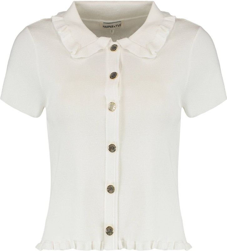 Harper & Yve Semmy-ss Tops & T-shirts Dames - Shirt - Ecru - Maat L
