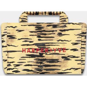 HARPER & YVE mini shopper met tijgerprint geel
