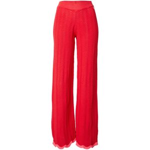 HARPER & YVE - Straight High Waist Broek - Rood - Crochet