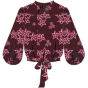 Harper & Yve - Blouse lange mouw - Donker bruin - AW25C606