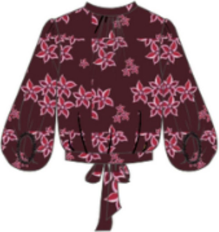 Harper & Yve - Blouse lange mouw - Donker bruin - AW25C606