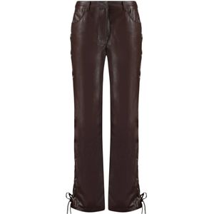HARPER & YVE - SALLY - Casual Broek - Donkerbruin - Wide Leg - Regular Waist