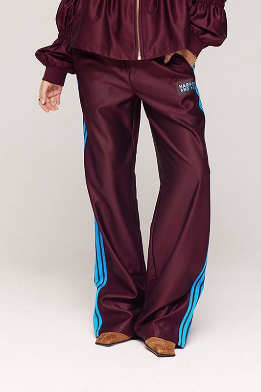 HARPER & YVE - HANA-PA - Hoge Taille Broek - Donkerrood - Loose Fit